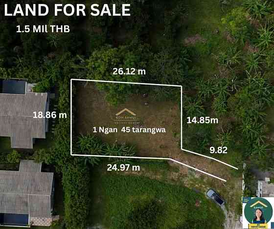 580 sqm Land Plot for Sale, 5 Mins to Lamai Samui