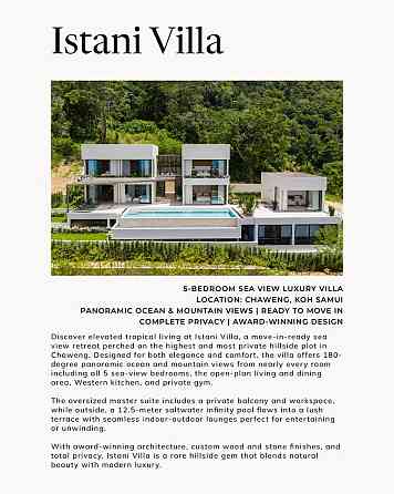 5 Bedroom Sea View Pool Villa for Sale Samui