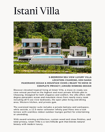 5 Bedroom Sea View Pool Villa for Sale Samui - photo 2